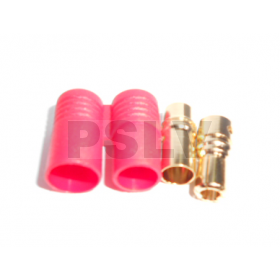 Q-C-0046 - 6.0mm gold plated connector with red housing  